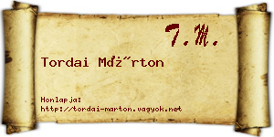 Tordai Márton névjegykártya