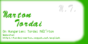 marton tordai business card